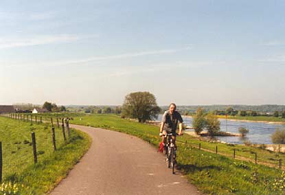 biker on dike