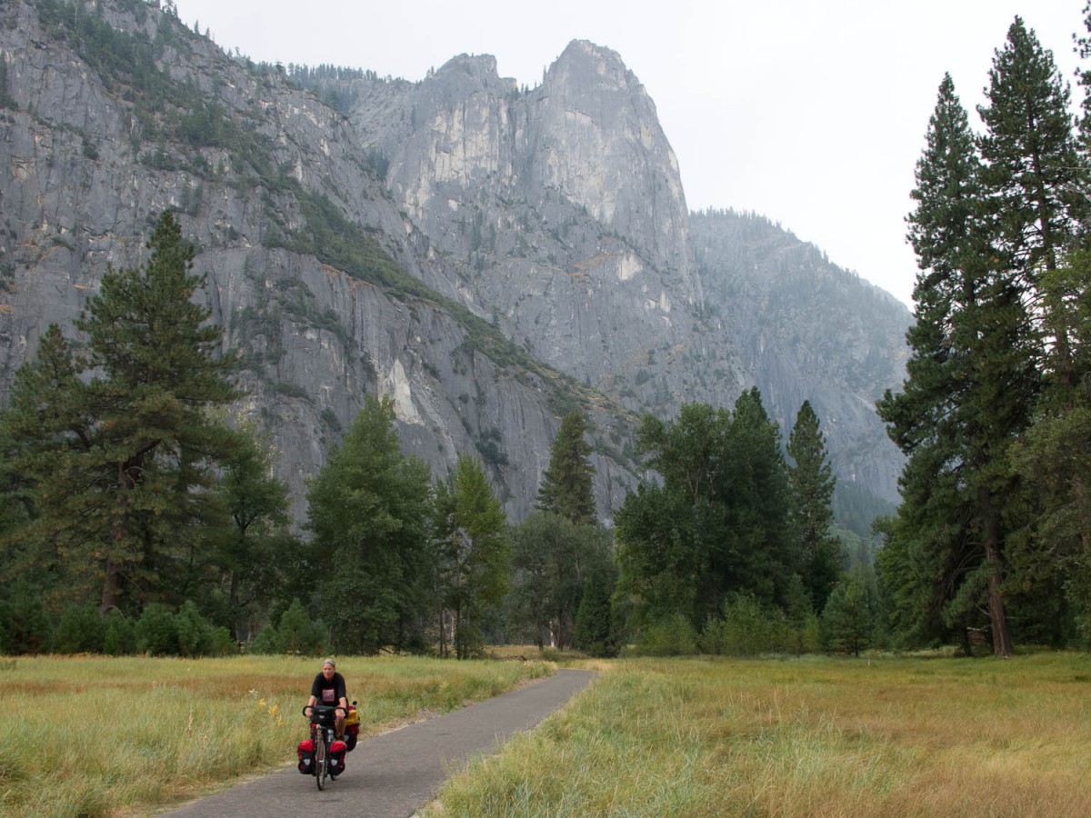 riding the bike lanes in Yosemite NP