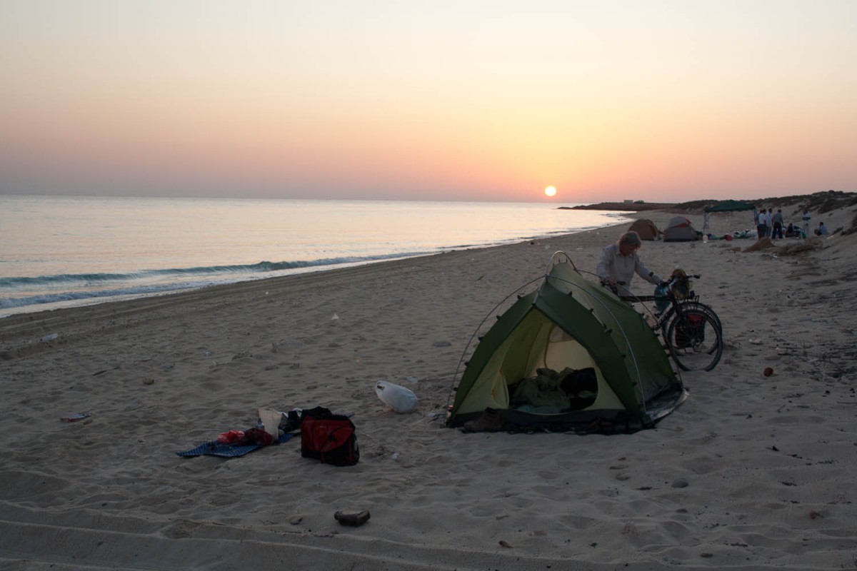 camping on the beach