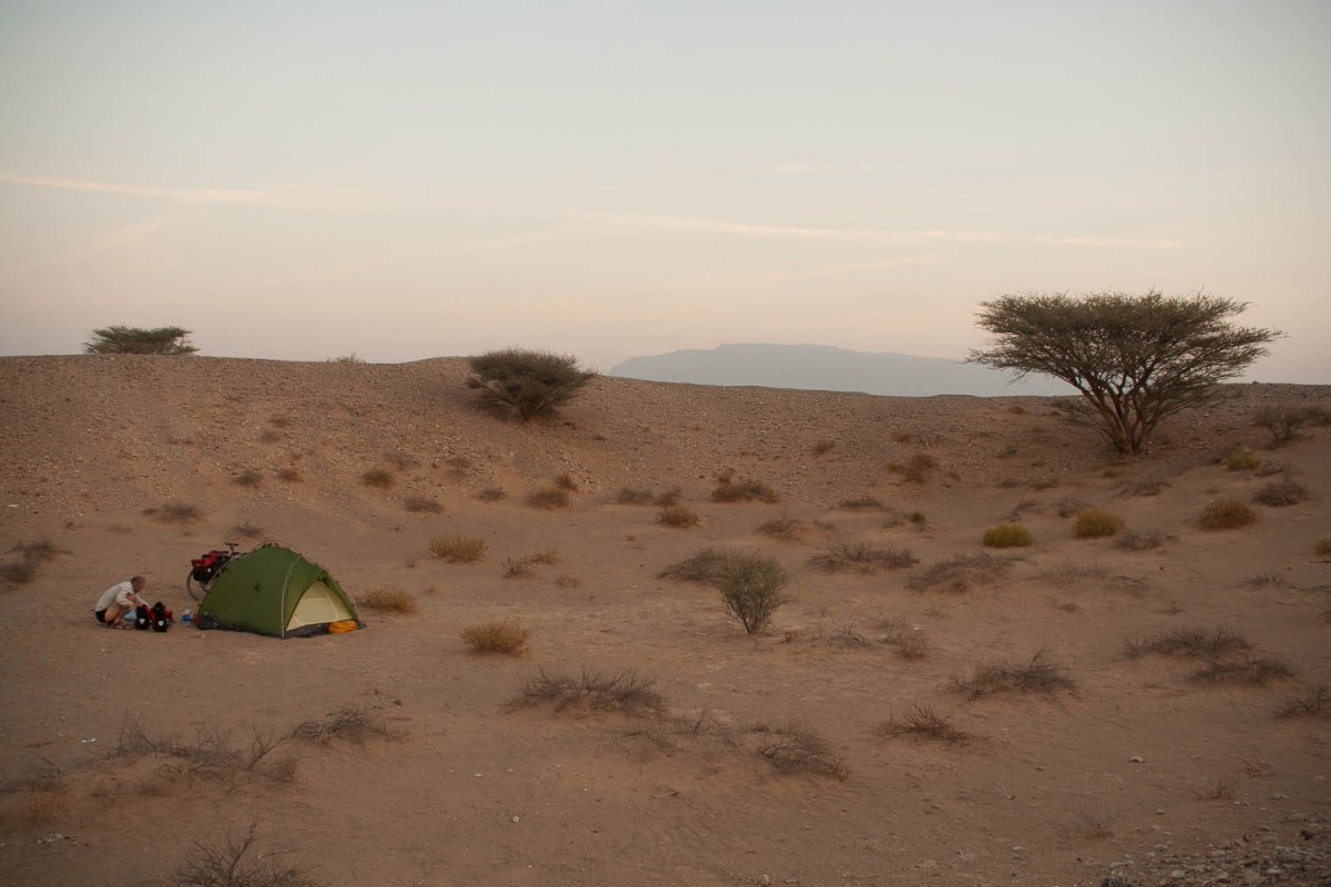 camping in the desert