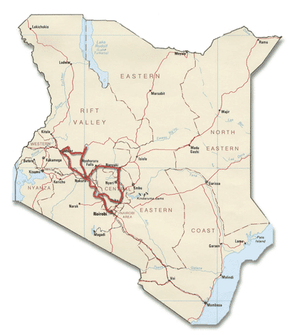 our route in kenya