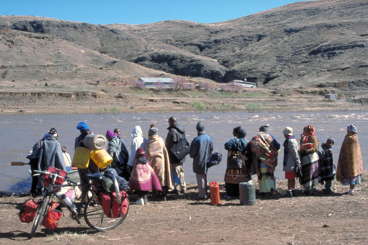 queuing up for the rowing boat ferry