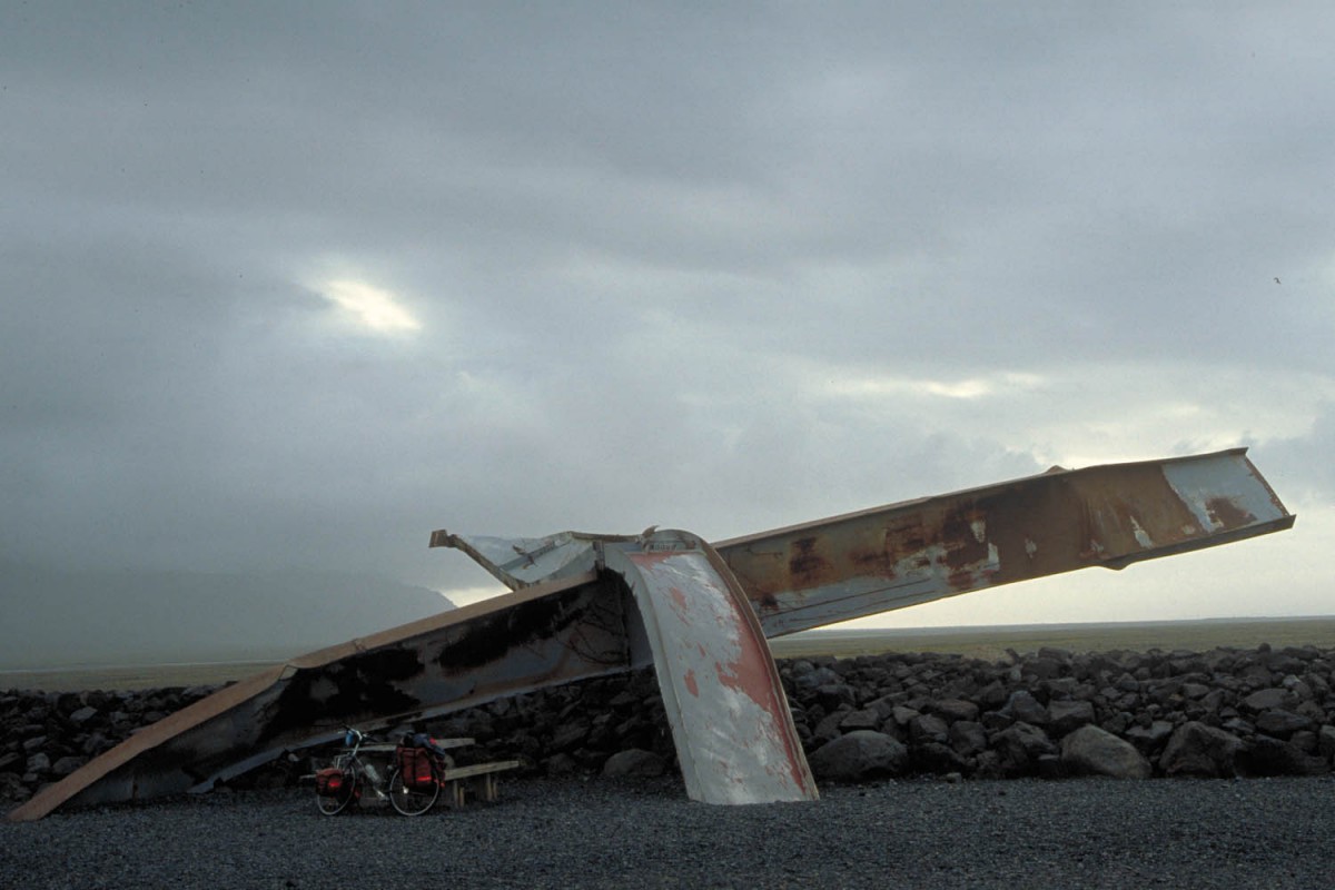 the remains of a bridge after a gigantic flood