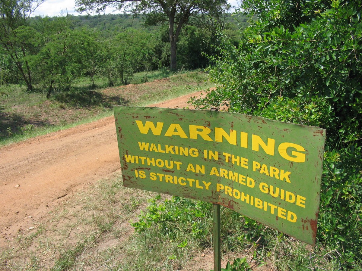 sign in Lake Mburo NP