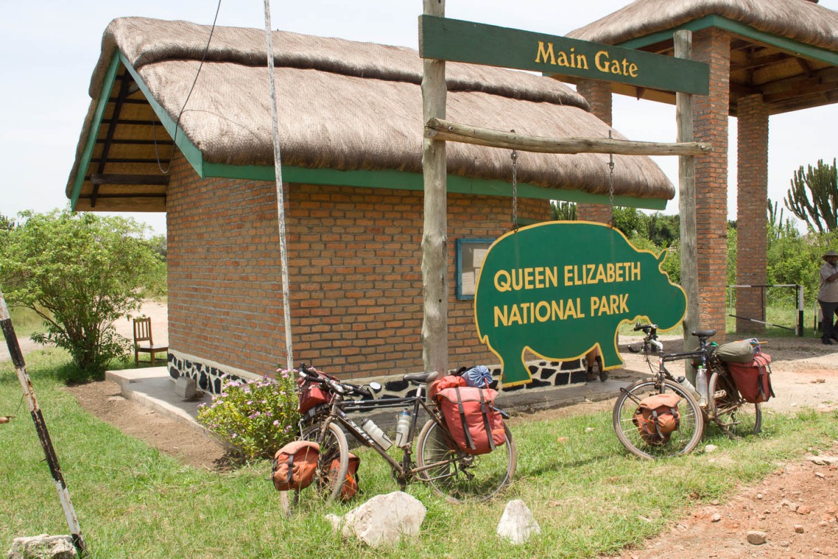 taking a rest at the gate of QE NP