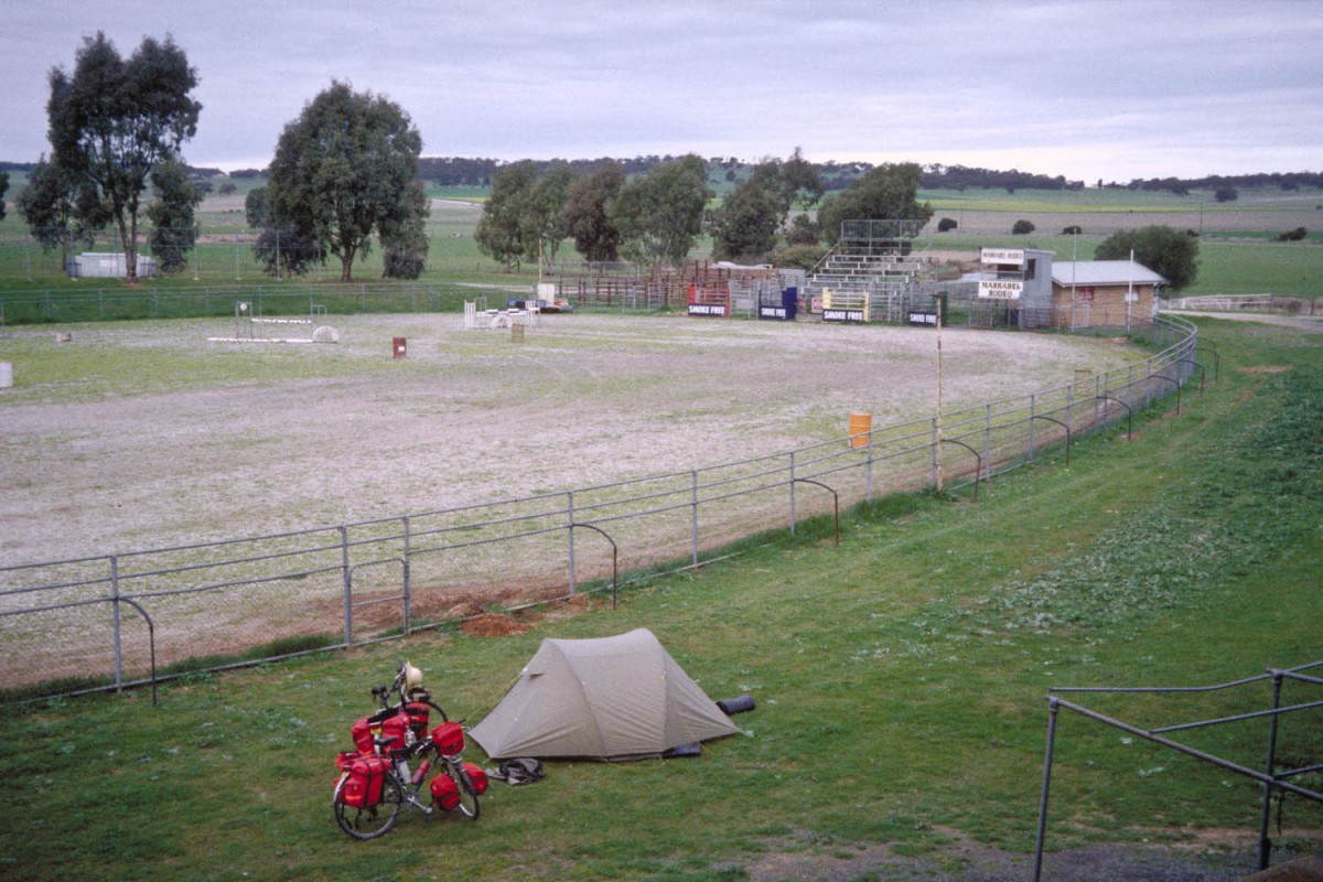 Camping at a rodeo ground